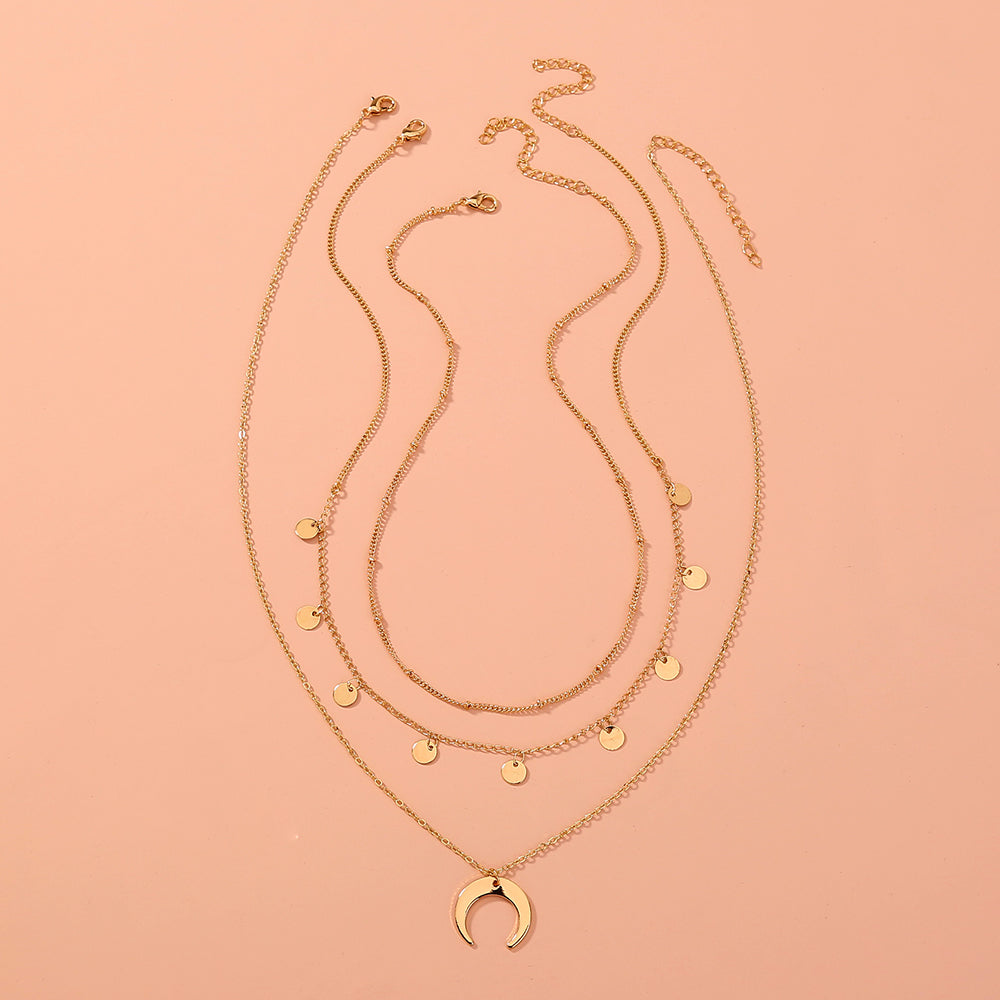 Crescent Moon Necklace Set