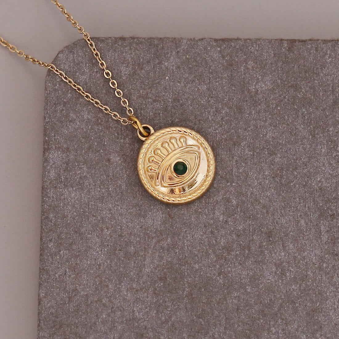 Evil Eye Coin Necklace