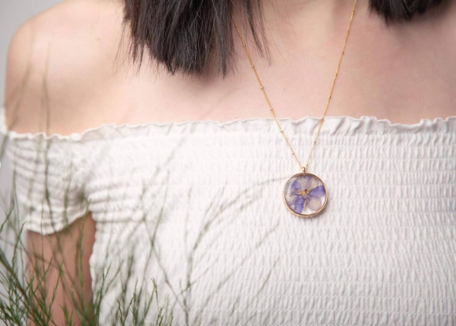 Violet Flower Necklace