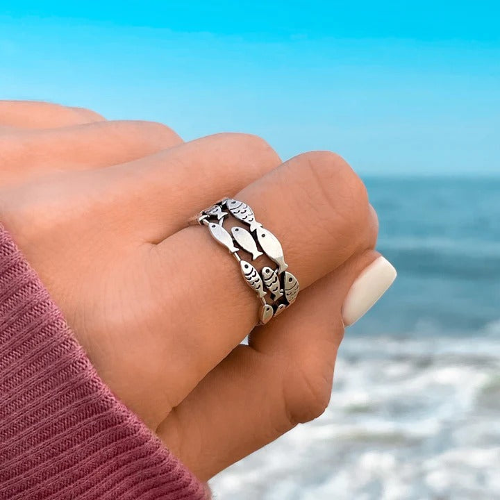 Fish Layered Wrap Ring