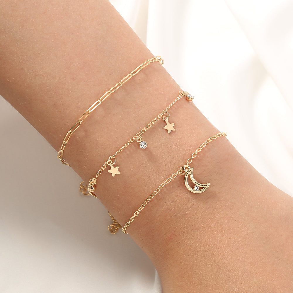 Moon & Star Bracelet Combination (3pcs)